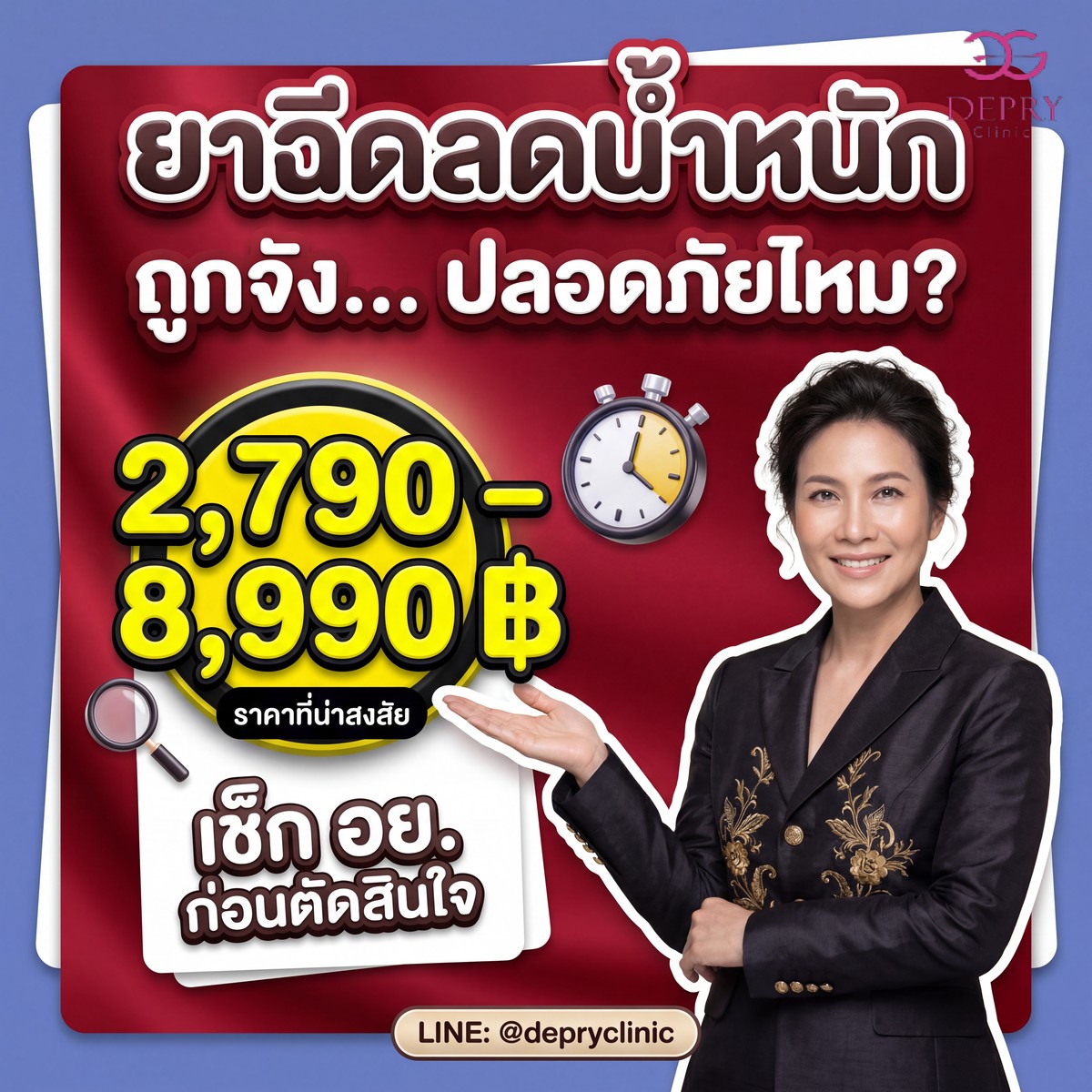 ยาฉีดลดน้ำหนักนำเข้าราคาถูก 2,790-8,990 บาท ไม่มี อย. อันตราย เช็ก อย. ก่อนตัดสินใจ