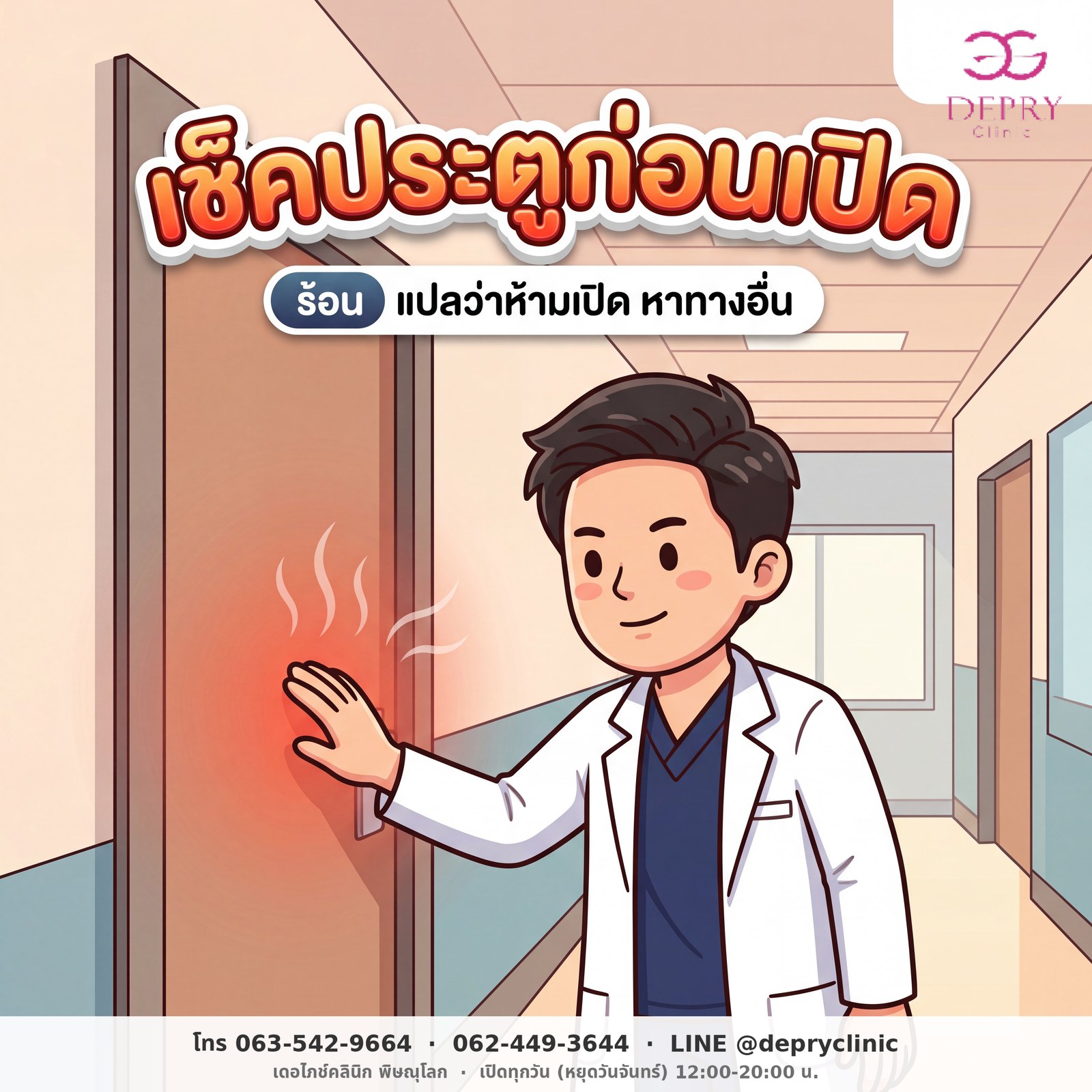 เช็คความร้อนที่ประตูก่อนเปิด