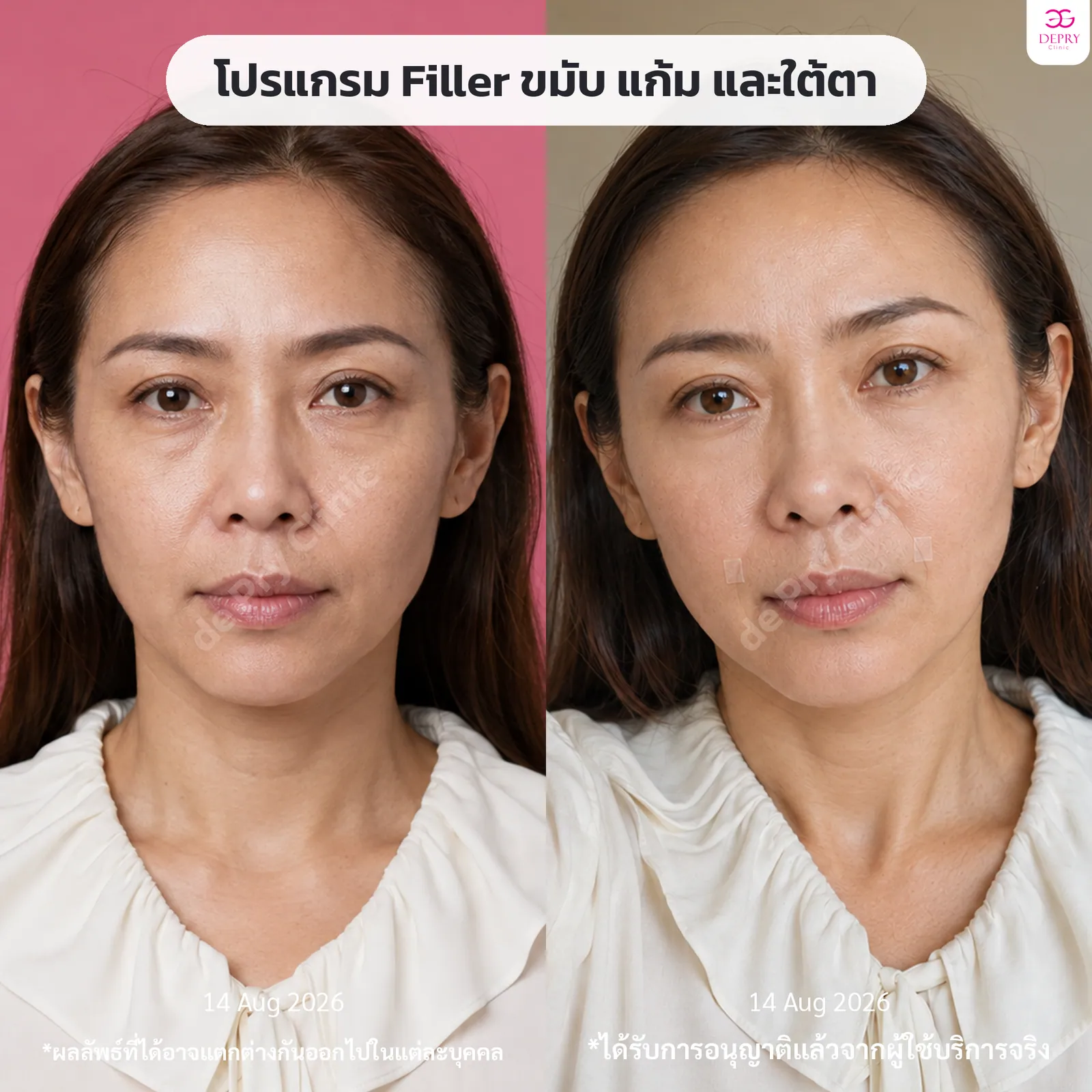 ผลลัพธ์ก่อนและหลังการรักษา