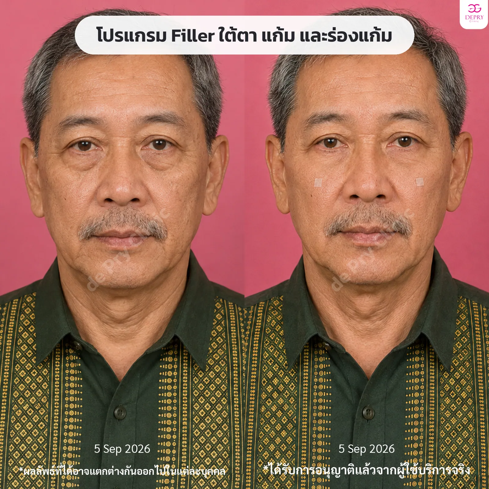 ผลลัพธ์ก่อนและหลังการรักษา